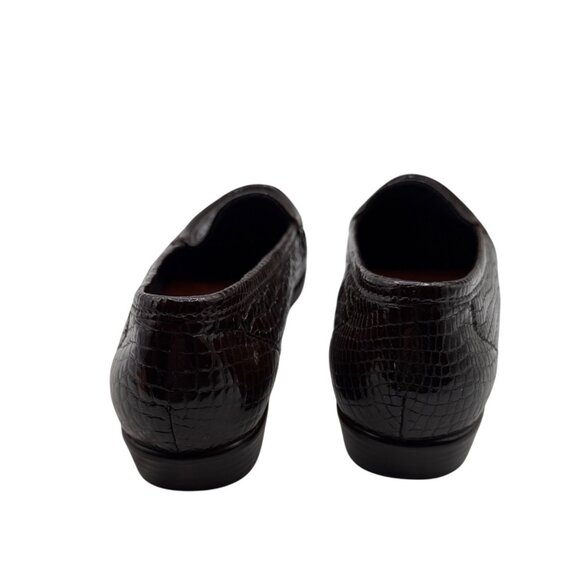 SAS Size 10.5 Crocodile Embossed Slip-On Loafers By SAS Comfortable Loafer Brown - Picture 6 of 10